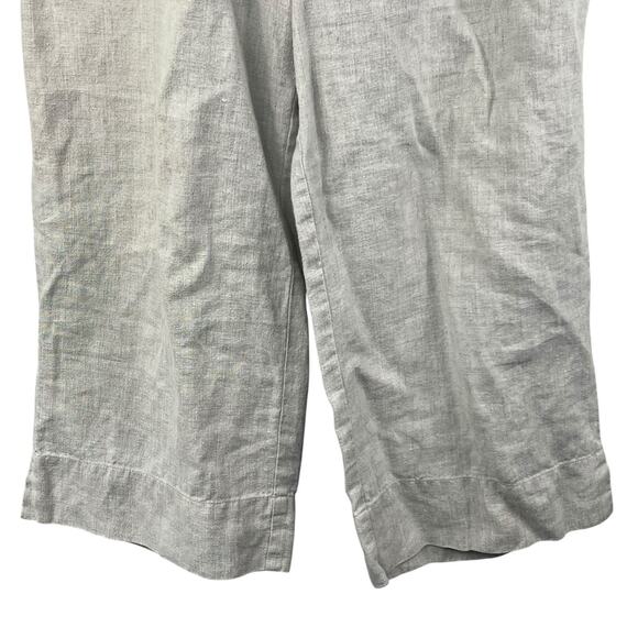 J Jill Elastic Waist Tan 100% Linen Pants Size SP Small Petite Wide Leg - Picture 5 of 11